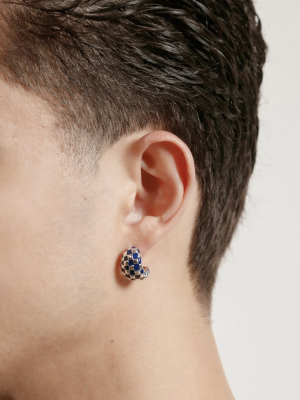 Nellie Earrings In Navy And Silver