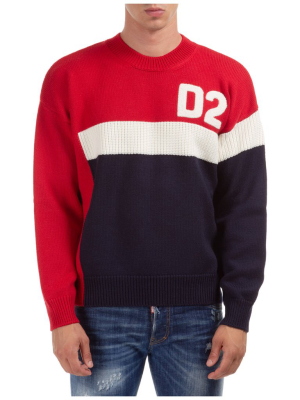 Dsquared2 Colour-block D2 Knit Sweater