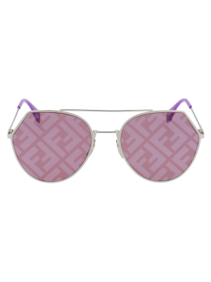 Fendi Eyewear Ff Monogram Aviator Sunglasses