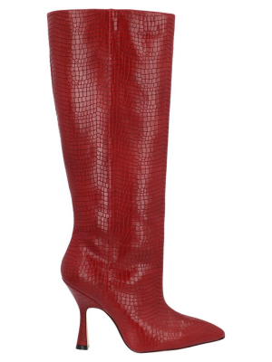 Stuart Weitzman Parton Embossed Knee-high Boots