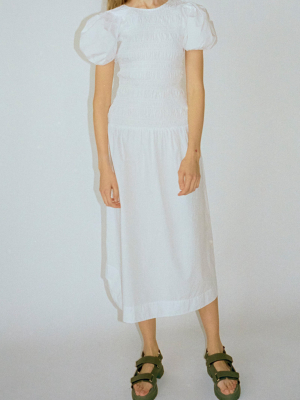 Smocked Cotton-poplin Dress
