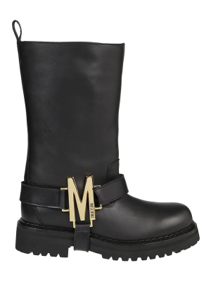 Moschino M Plaque Boots