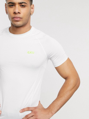 Asos 4505 Icon Muscle Running T-shirt With Quick Dry In White