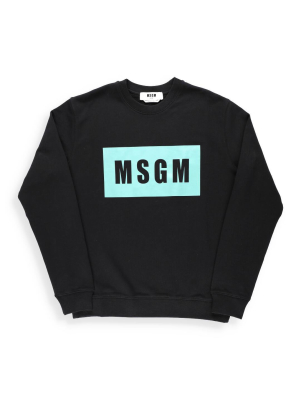 Msgm Logo Box Printed Sweatshirt