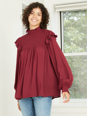 Women's Long Sleeve Top - Knox Rose™ Burgundy