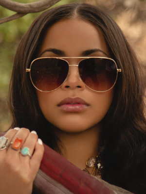 Lauren London - California Soul + Gold + Brown Gradient Sunglasses