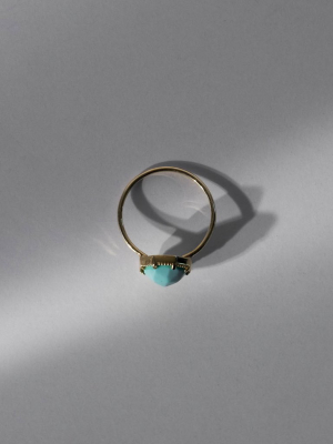 Maman Crown Bezel Turquoise Ring