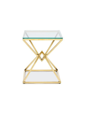 Chandler Side Table - Polished Gold Steel