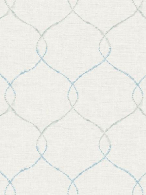 Watercolor Trellis Wallpaper In Blue-grey And Ivory From The L'atelier De Paris Collection By Seabrook