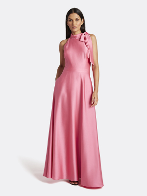 Hammered Satin Side Gown