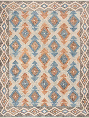 Micro-loop Blue/beige Area Rug