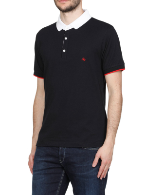 Fay Contrast Collar Polo Shirt