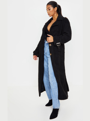 Black Borg Oversized Belted Coat