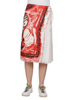 Marni Graphic Printed Panelled Wrap Skirt