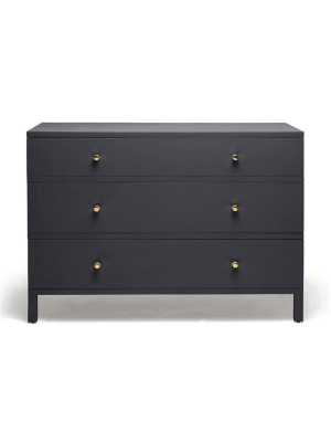 Maris Dresser Dark Navy Faux Belgian Linen