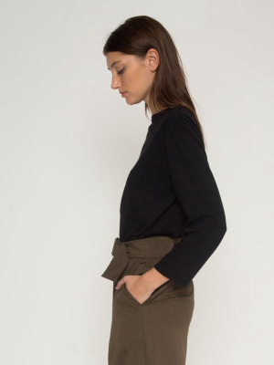 Relaxed Boatneck Long Sleeve Top