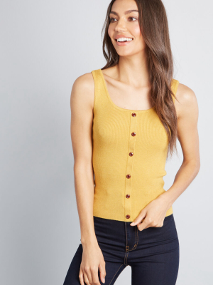 Active Participant Buttoned Tank Top