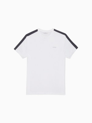 Solid Nylon Stripe Logo Crewneck T-shirt