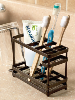 Lakeside Metal Bathroom Countertop Organizer And Storage Tray