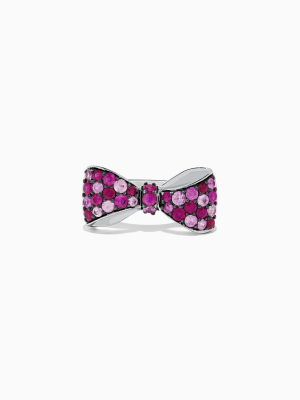 Effy 925 Sterling Silver Ruby And Pink Sapphire Splash Bowtie Ring, 1.80 Tcw