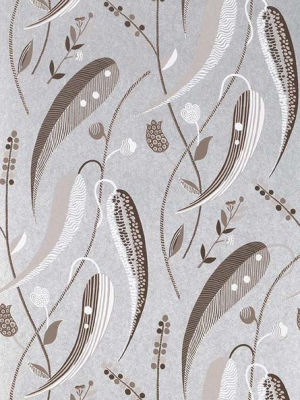 Colbert Wallpaper In Brown And Gray From The Les Indiennes Collection By Nina Campbell