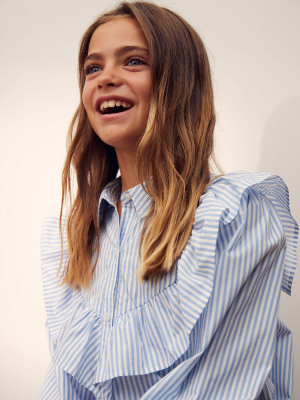 Ruffled Striped Shirt