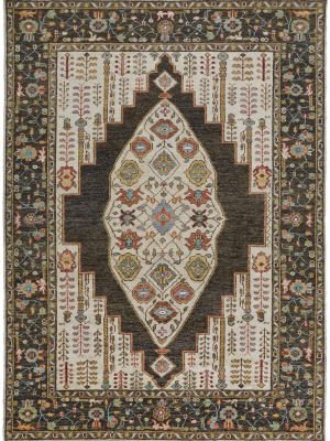 Feizy Piraj Nordic Hand Knot Wool Rug - Available In 7 Sizes - Chestnut Brown & Yellow