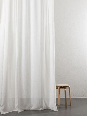 Pure White Linen Curtains - Extra Wide Yarn Dyed