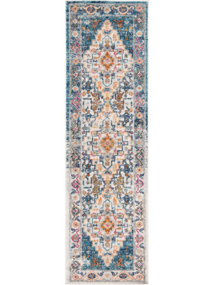 Madison Turquoise/ivory Runner Rug