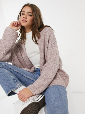 Pull&bear Oversize Cardigan In Pink