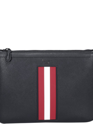 Bally Logo Plaque Zip-up Clutch Bag