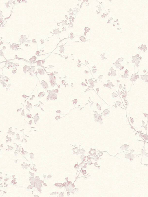 Mea Cottage Floral Wallpaper In White And Purple By Bd Wall