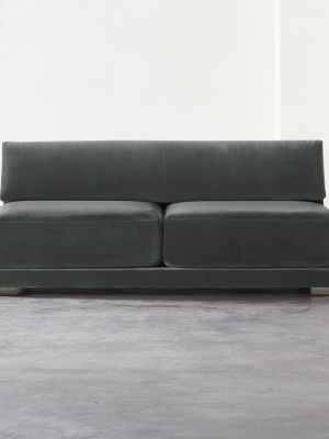 Familia Dark Grey Velvet Loveseat