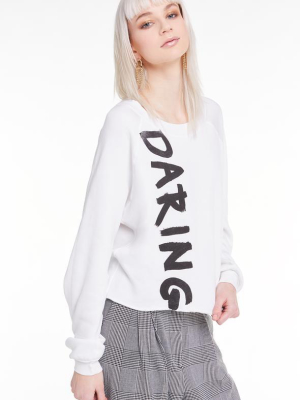 Wildfox Daring Monte Crop Sweater Vanilla