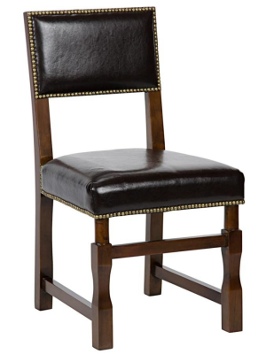 Abadon Side Chair W/leather, Distressed Brown