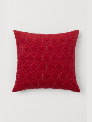 Quilted Velour Cushion Cover