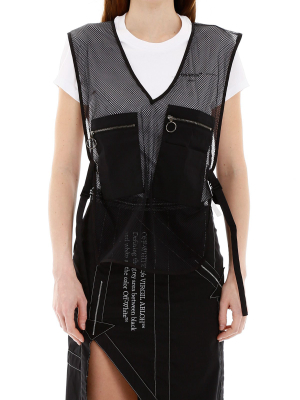 Off-white Mesh Detail Sleeveless Vest