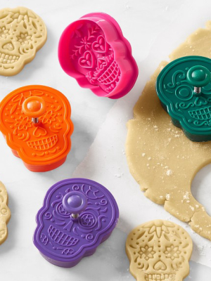 Halloween Sugar Skull Cookie Punches, Set Of 4