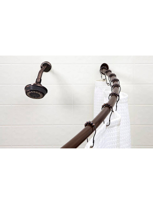 Curved Wall Mountable Shower Rod Dark Brown - Bath Bliss