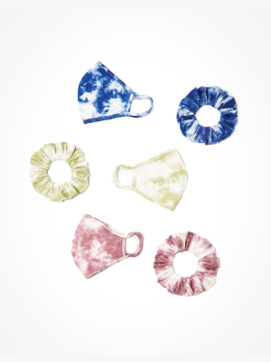 Aeo Tie Dye Masks + Scrunchies 3-pack