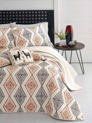 Beige Cusco Rhombus Quilt Set - Azalea Skye