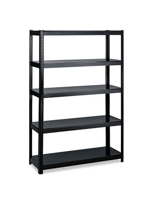 Safco Boltless Steel Shelving Five-shelf 48w X 24d X 72h Black 5244bl