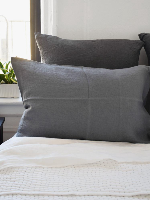 Linen Euro Pillowcase, Storm Grey