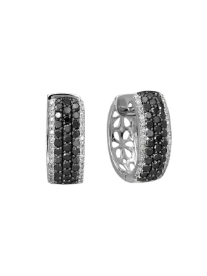 Effy 14k White Gold Black And White Diamond Earrings, 1.30 Tcw