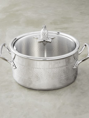 Ruffoni Omegna Hammered Stainless-steel Stock Pot, 6-qt.