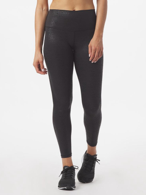 High Power Legging Print: Black Pebble Gloss