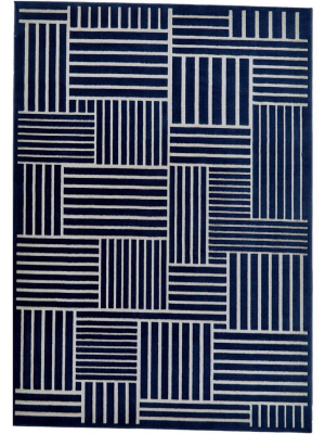 Feizy Rug Gaspar 3836f, Navy/gray