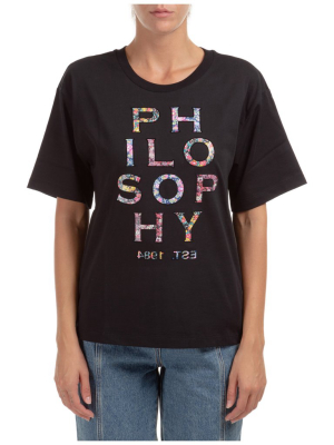 Philosophy Di Lorenzo Serafini Floral Logo Print T-shirt