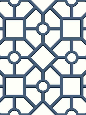 Hedgerow Trellis Peel & Stick Wallpaper In Navy By York Wallcoverings