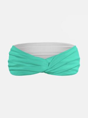 White And Mint Turban Twisted Headband